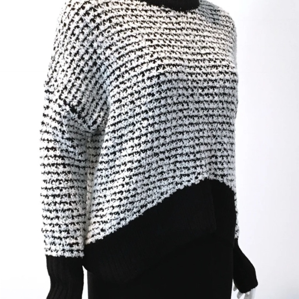 Bardot black and white textured knit Sweater